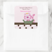 ジャングルの正方形の好意のステッカーのピンクの女王 スクエアシール (バッグ)