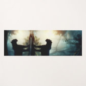 ジャングルの水たまりに写る黒いヒョウ ヨガマット (正面(横))