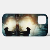 ジャングルの水たまりに写る黒いヒョウ Case-Mate iPhoneケース (裏面 (横))