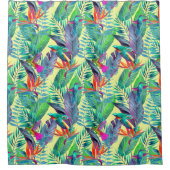 ジャングルの水彩画Humminbirds シャワーカーテン (正面)