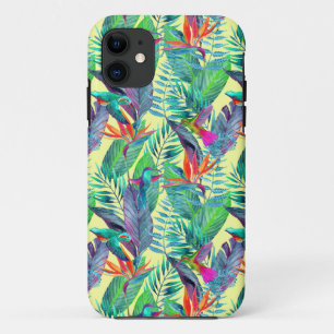 ジャングルの水彩画Humminbirds iPhone 11 ケース