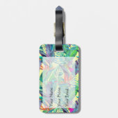 ジャングルの水色ハミングバード | モノグラム ラゲッジタグ (裏面縦)