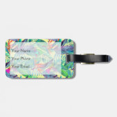 ジャングルの水色ハミングバード | モノグラム ラゲッジタグ (裏面横)
