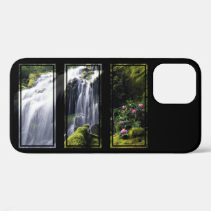 ジャングルの滝の三連画デジタルアート iPhone 12ケース