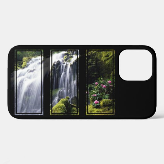 ジャングルの滝の三連画デジタルアート Case-Mate iPhoneケース (裏面 (横))