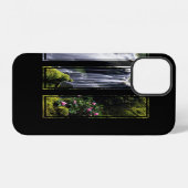 ジャングルの滝の三連画デジタルアート iPhoneケース (裏面横)
