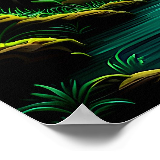 ジャングルの滝 ポスター (角)