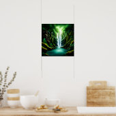 ジャングルの滝 ポスター (キッチン)