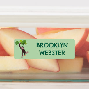 ジャングルの漫画の可愛いチンパンジーパーソナライズされた ラベル