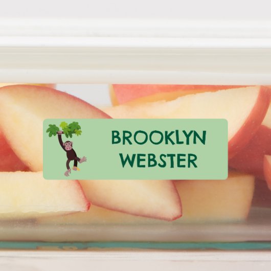 ジャングルの漫画の可愛いチンパンジーパーソナライズされた ラベル (貼付)