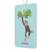 ジャングルの漫画の可愛ぶら下がったいチンパンジー カーエアーフレッシュナー (左)