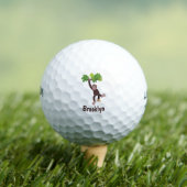 ジャングルの漫画の可愛ぶら下がったいチンパンジー ゴルフボール (インサイチュ 木)