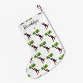 ジャングルの漫画の可愛ぶら下がったいチンパンジー スモールクリスマスストッキング (裏面 (吊り時))