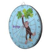 ジャングルの漫画の可愛ぶら下がったいチンパンジー ダーツボード (正面右)