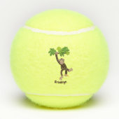 ジャングルの漫画の可愛ぶら下がったいチンパンジー テニスボール (裏面)