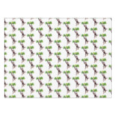 ジャングルの漫画の可愛ぶら下がったいチンパンジー テーブルクロス (正面(横))