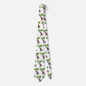 ジャングルの漫画の可愛ぶら下がったいチンパンジー ネクタイ (正面)