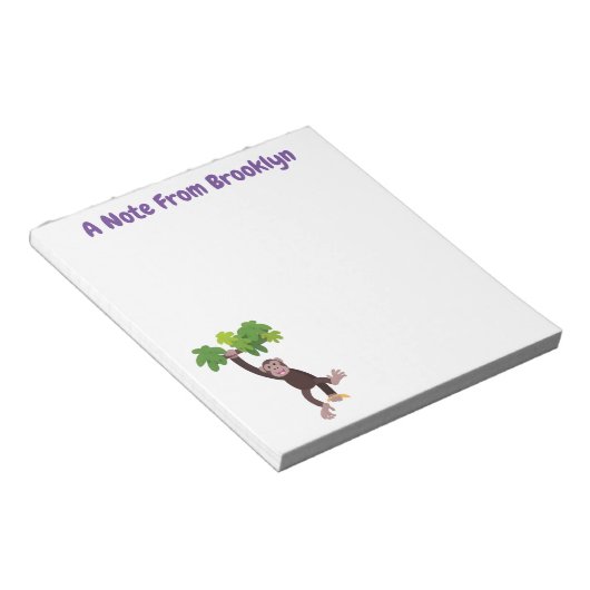 ジャングルの漫画の可愛ぶら下がったいチンパンジー ノートパッド (アングル)