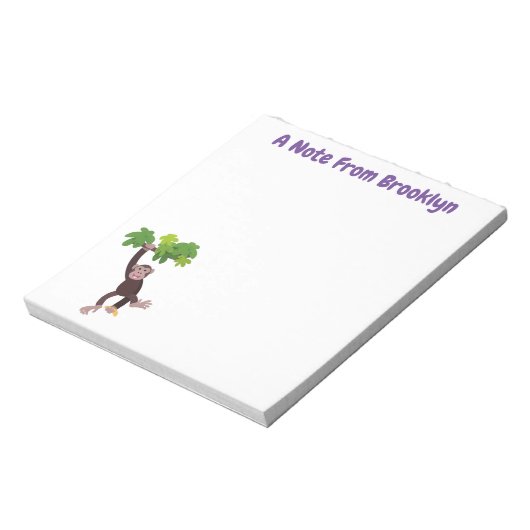 ジャングルの漫画の可愛ぶら下がったいチンパンジー ノートパッド (回転)