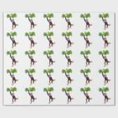 ジャングルの漫画の可愛ぶら下がったいチンパンジー ラッピングペーパー (フラット)