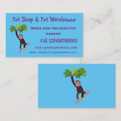 ジャングルの漫画の可愛ぶら下がったいチンパンジー 名刺 (正面/裏面)