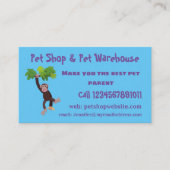 ジャングルの漫画の可愛ぶら下がったいチンパンジー 名刺 (正面)