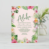 ジャングルの熱帯フローラの赤ちゃんシャワー 招待状 (スタンド正面)