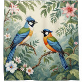 ジャングルの熱帯鳥 シャワーカーテン (正面)