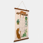 ジャングルの猫；ヒョウとポット植物2025カレンダー 吊り下げ型タペストリー (傾斜あり)