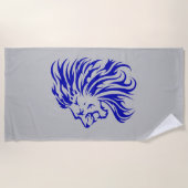 ジャングルの王ライオン、ライオン愛好者の贈り物、ライオン  ビーチタオル (正面)