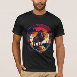 ジャングルの王ライオンTシャツ メンズギフト ボールドデザイン Tシャツ