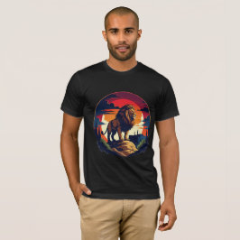 ジャングルの王ライオンTシャツ メンズギフト ボールドデザイン Tシャツ