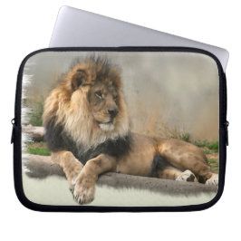 ジャングルの王様を愛するライオン ラップトップスリーブ