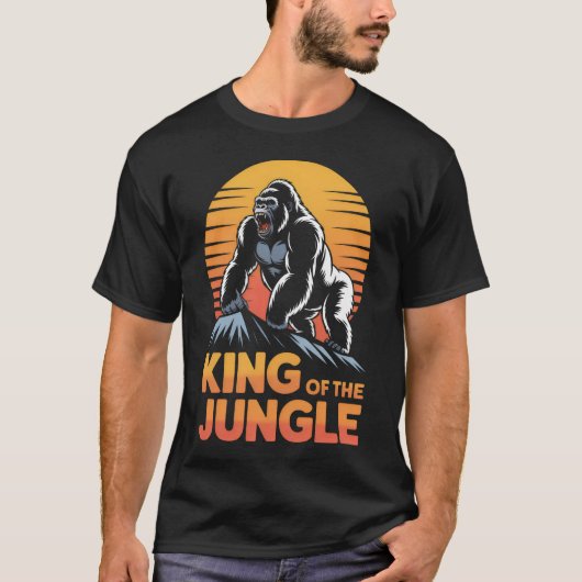 ジャングルの王様 - ゴリラ Tシャツ (正面)
