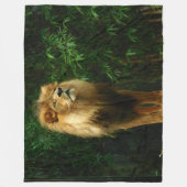 ジャングルの王様、ライオン フリースブランケット (正面)