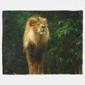 ジャングルの王様、ライオン フリースブランケット (正面(横))