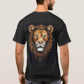 ジャングルの王様:ライオンTシャツデザイン Tシャツ (裏面)