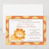 ジャングルの王 ライオンの赤ちゃんお披露目会 5x7 招待状 (正面/裏面)