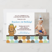 ジャングルの王 *写真* 誕生日 5x7 招待状 (正面)