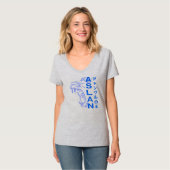 ジャングルの王 |女性のVネック Tシャツ (正面フル)