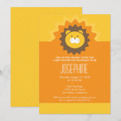 ジャングルの王 赤ちゃん歓迎会の招待状 招待状 (正面/裏面)