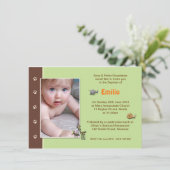 ジャングルの男の子の《キリスト教》洗礼式や命名式の招待状 招待状 (スタンド正面)