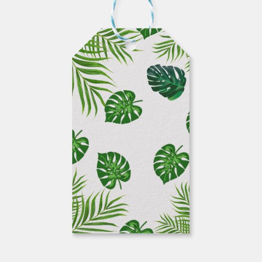 ジャングルの男の赤ちゃんシャワーの野生の熱帯の招待 ギフトタグ (裏面)