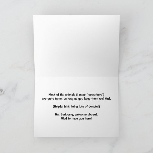 ジャングルの社員挨拶おもしろいへようこそ カード (内部)