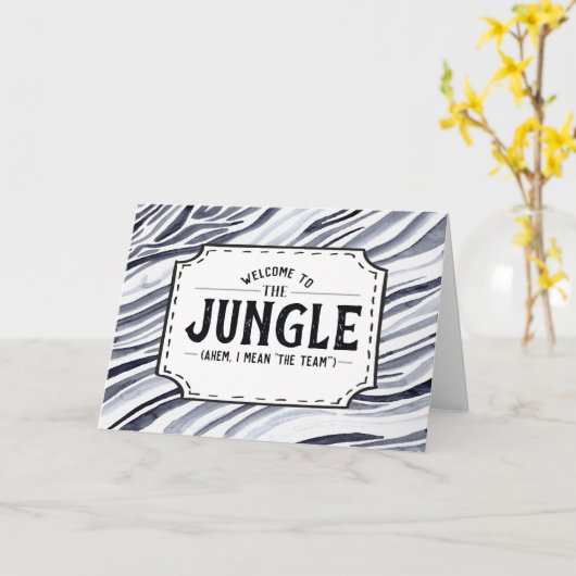 ジャングルの社員挨拶おもしろいへようこそ カード (黄色い花)