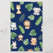 ジャングルの緑が赤ちゃんのシャワーカードを望む (裏面)