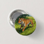 ジャングルの美走しいオレンジタイガー 缶バッジ (正面&裏面)