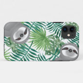 ジャングルの背景から覗く灰色のナマケモノ Case-Mate iPhoneケース (裏面(横))