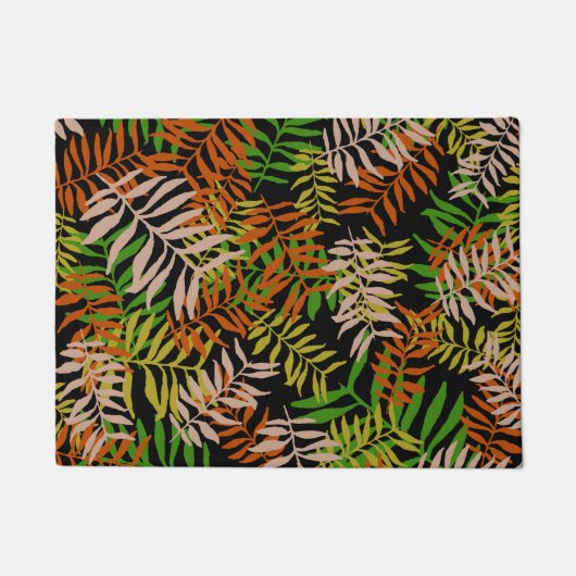 ジャングルの自然の葉 ドアマット (正面)