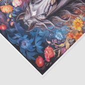 ジャングルの花々を描いたシュールレアリスム絵画の馬の頭 薄葉紙 (詳細)